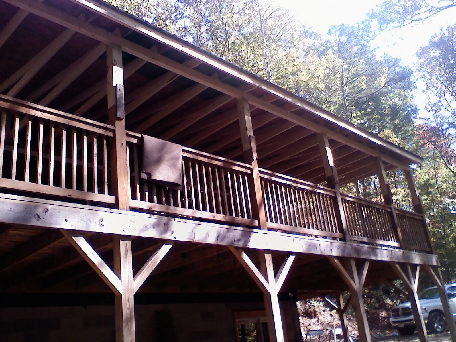 Timber framing under a new elevated porch and deck — Roof Leak Repair in Haledon by Roofing Brothers